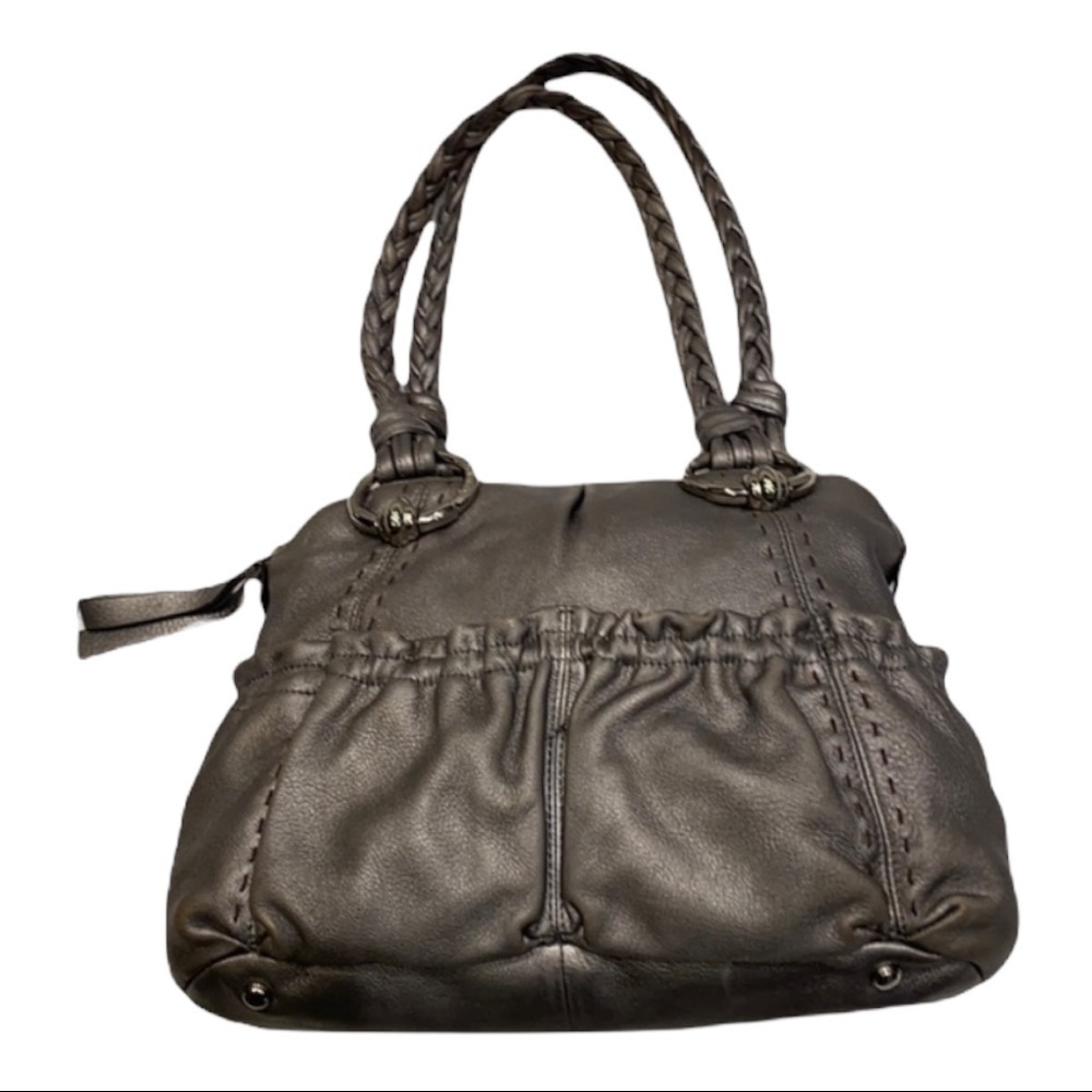 B Makowsky silver leather Shoulder Purse